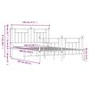 vidaXL Sengeramme i metall med hode- og fotgavl hvit 140x200 cm