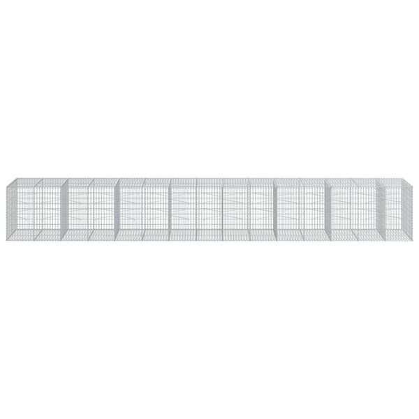 vidaXL Gabionkurv med deksel 750x100x100 cm galvanisert jern