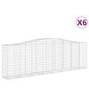 vidaXL Gabionkurver buede 6 stk 400x50x120/140 cm galvanisert jern
