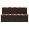 vidaXL Badestamp trinn svart 100x50x50,5 cm polyrotting&heltre akasie