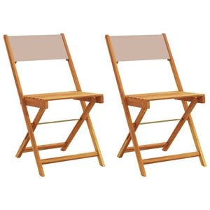 vidaXL Klappstoler 2 stk. taupe heltre akasie og stoff