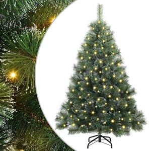 vidaXL Kunstig juletre med 150 LED med stativ gr&oslash;nn 120 cm PE og PVC