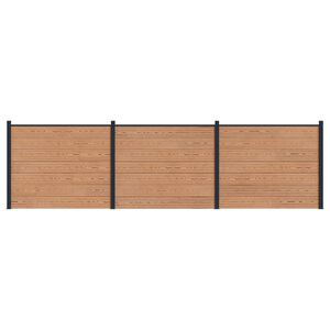 vidaXL Gjerdeplate 3 pcs WPC og Aluminium Brun