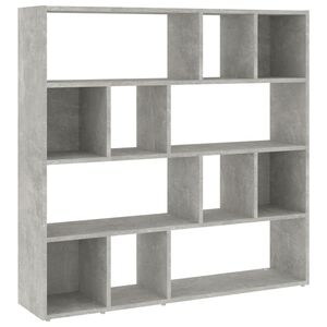 vidaXL Bokhylle/romdeler betonggr&aring; 105x24x102 cm