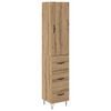 vidaXL H&oslash;yskap Artisan Eik 34,5 x 34 x 90 cm Konstruert tre