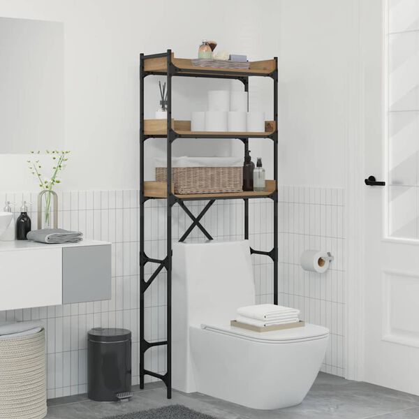 vidaXL Vaskemaskinhylle Artisan Eik 67 x 25 x 163 cm Konstruert tre