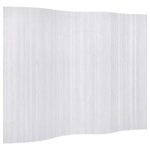 vidaXL Romdeler bambus hvit bredde 250 cm h&oslash;yde 165 cm