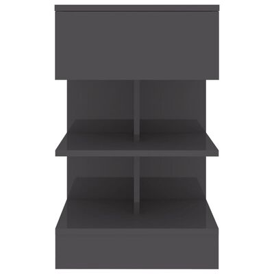 vidaXL Nattbord høyglans grå 40x35x65 cm sponplate