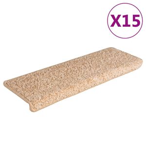 vidaXL Trappematter 15 stk 65x21x4 cm gull rektangul&aelig;r kant