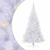 vidaXL Kunstig juletre med 300 LED med stativ Hvit 180 cm PVC og st&aring;l