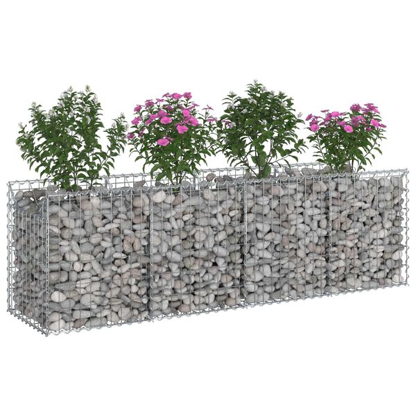 vidaXL Gabion hevet seng s&oslash;lv 200 x 50 x 60 cm Galvanisert St&aring;l