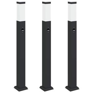 vidaXL Pullertlys med sensor 3 stk 80 cm svart IP44