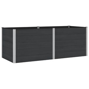 vidaXL H&oslash;ybed Svart 250 x 100 x 91 cm WPC og Aluminium