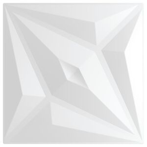 vidaXL Veggpaneler 12 stk hvit 50x50 cm XPS 3 m&sup2; stjerne