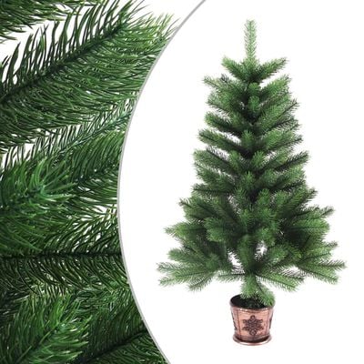 vidaXL Forhåndsbelyst kunstig juletre med kulesett 65 cm grønn