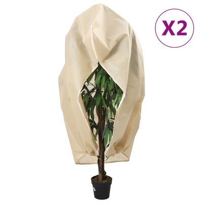 vidaXL Plantefleecetrekk med glidelås 2 stk 70 g/m² 1,2x1,8 m