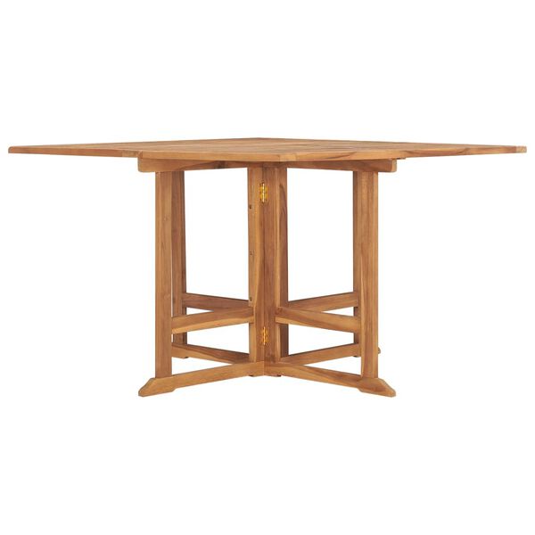 vidaXL Sammenleggbart hagespisebord 110x110x75 cm heltre teak