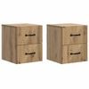 vidaXL Vegghengt Nattbord 2 pcs Artisan eik 34,5 x 33 x 40 cm