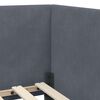 vidaXL Hjørnesengramme med hodegjerde Mørkegrå 100 cm x 200 cm Fløyel