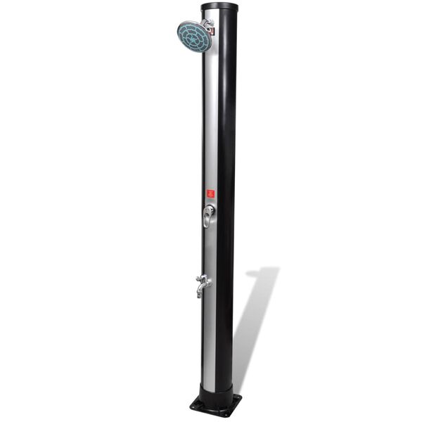 Utendørs soldrevet dusj med dusjhode og kran 35 L