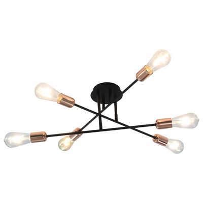 vidaXL Taklampe med glødelyspære 2 W svart og kobber E27