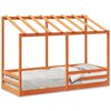 vidaXL Barneseng med tak voksbrun 90x190 cm heltre furu