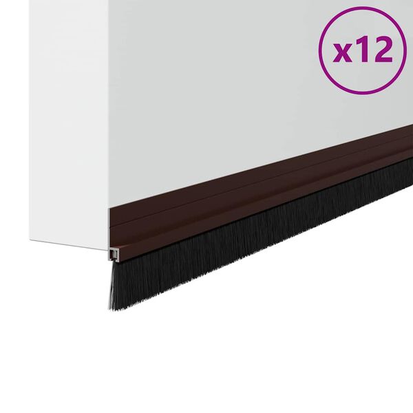 vidaXL Selvh&auml;ftende d&oslash;rb&oslash;rstetninger 12 pcs Brun 100 cm