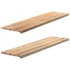 vidaXL Vinduskarmer 2 stk ubehandlet 160x40x2 cm heltre eik