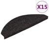 vidaXL Selvklebende trappematter 15 stk 65x22,5x3,5 cm antrasitt
