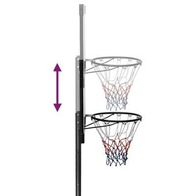 vidaXL Basketballplate gjennomsiktig 235-305 cm polykarbonat