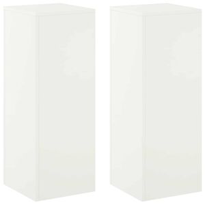 vidaXL Planteholder 2 pcs Hvit 30 x 30 x 80 cm St&aring;l