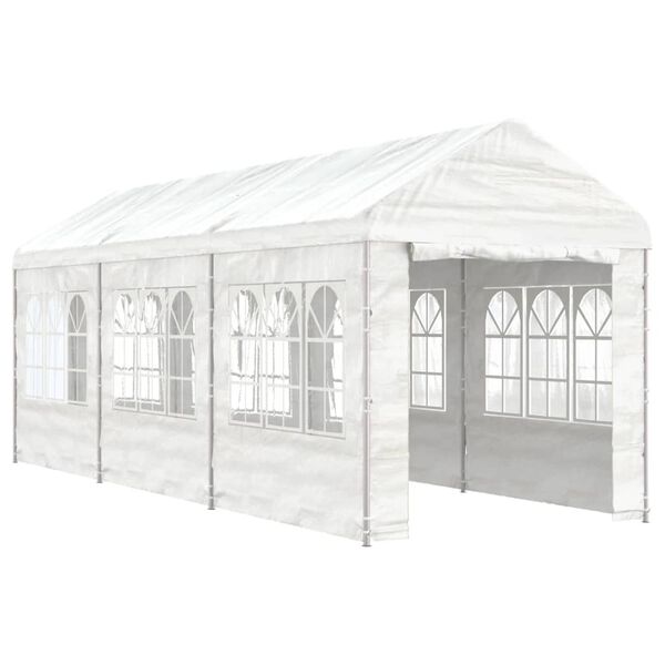 vidaXL Paviljong med tak hvit 6,69x2,28x2,69 m polyetylen