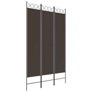 vidaXL Romdeler 3 paneler brun 120x200 cm stoff