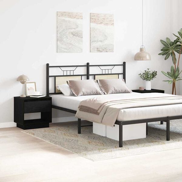 vidaXL Nattbord 2 pcs Svart eik 45 x 34 x 44 cm Konstruert tre