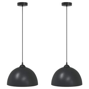 vidaXL Pendellamper 2 stk høydejusterbar E27 svart Ø 30 cm metall