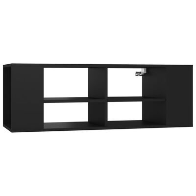 vidaXL Vegghengt TV-benk svart 102x35x35 cm sponplate