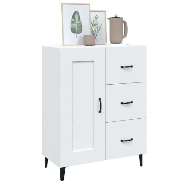 vidaXL Skjenk hvit 69,5x34x90 cm konstruert tre