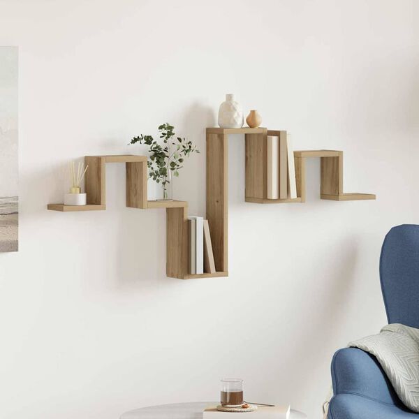 vidaXL Vegghylle artisan eik 104,5 x 10 x 43 cm Konstruert tre