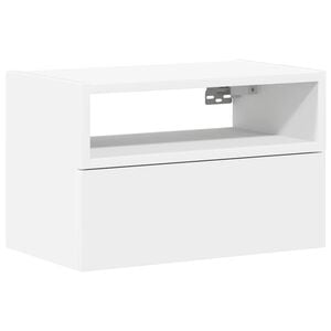vidaXL Veggmontert nattbord hvit 45x26x28,5 cm