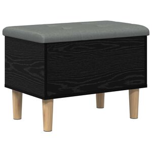 vidaXL Oppbevaringsbenk med pute Svart eik 62 x 42 x 46 cm