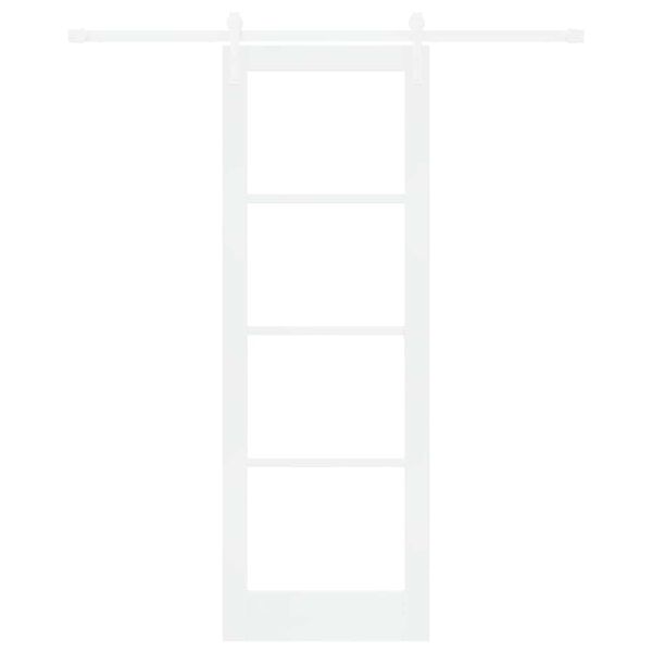 vidaXL Skyved&oslash;r ORKDAL Hvit 73,5 x 211 cm Massivt furutre og glass