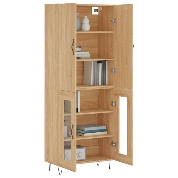 vidaXL Highboard sonoma eik 69,5x34x180 cm konstruert tre