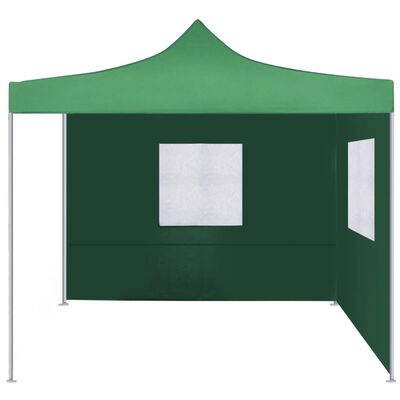 vidaXL Sammenleggbart telt med 2 vegger 3x3 m grønn