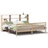 vidaXL Seng med bokhylle uten madrass 200x200 cm heltre furu