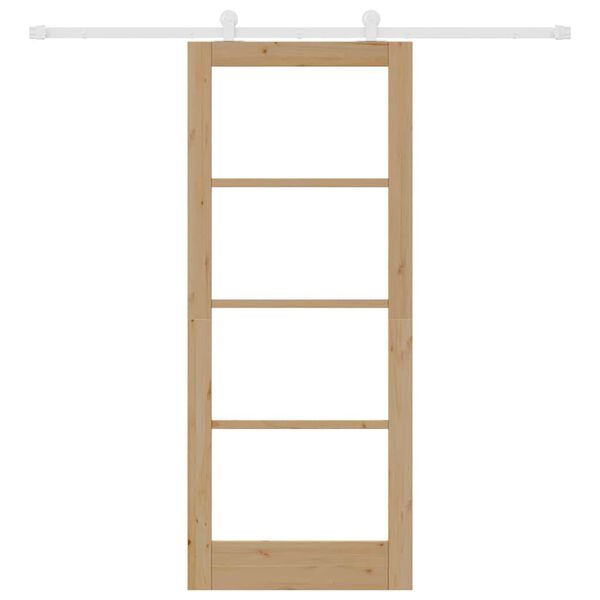 vidaXL Skyved&oslash;r ORKDAL Naturlig 83 x 202 cm Massivt furutre og glass