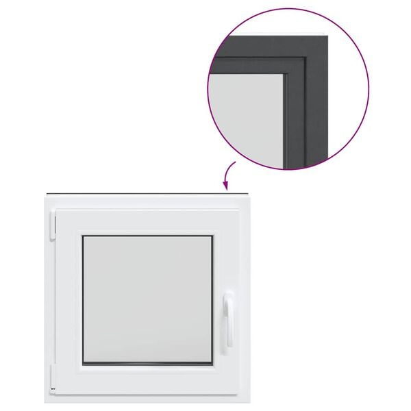 vidaXL Kjellervindu RISOR 60x60 cm Tilt&Turn DIN venstre antrasitt