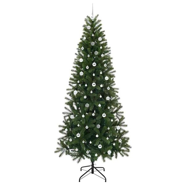 vidaXL Kunstig juletre med 300 LED med stativ gr&oslash;nn 240 cm PE og PVC