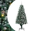 vidaXL Kunstig juletre med 300 LED gr&oslash;nn 180 cm PVC og St&aring;l og Plast