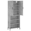 vidaXL Highboard betonggr&aring; 69,5x34x180 cm konstruert tre