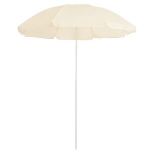 vidaXL Hageparasoll med st&aring;lstang sand 180 cm